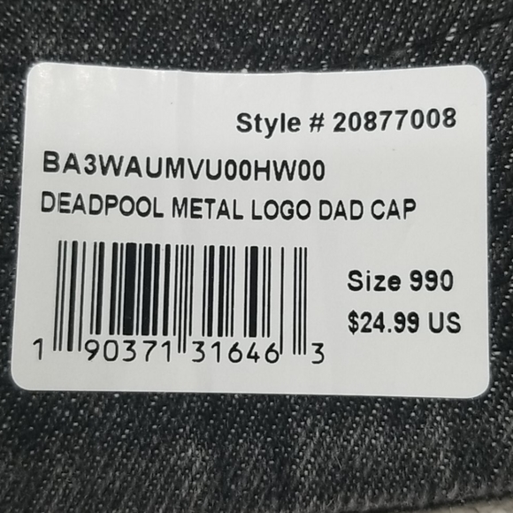 Deadpool Metal Pin Marvel Comics Strap Back Cap - Picture 5 of 5